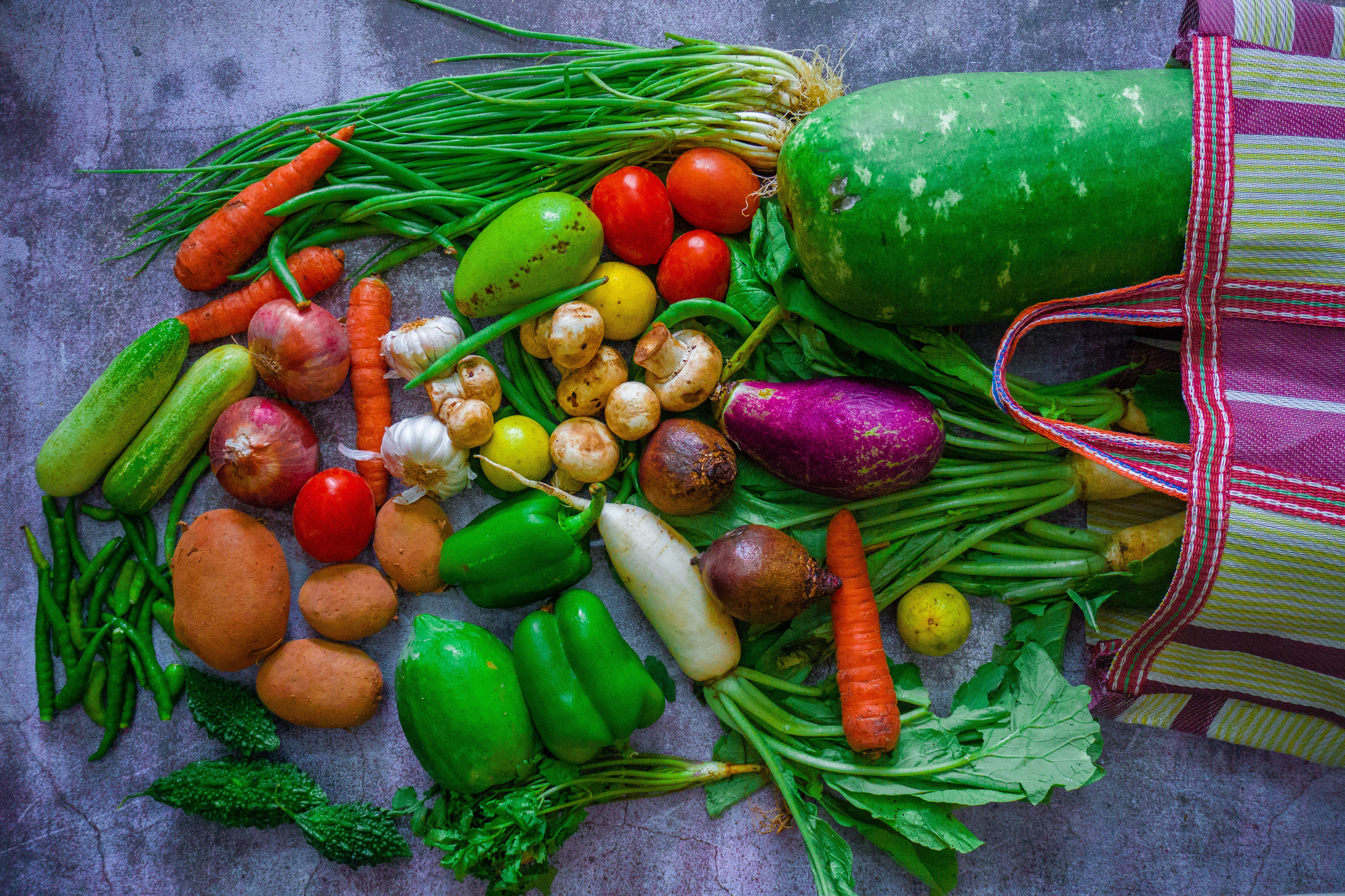 Vegetables emptied from a basket-Food Loss and Awareness 2022