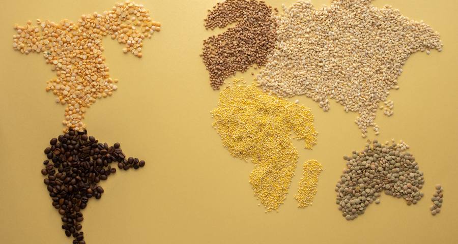 World Map arranged with pulses